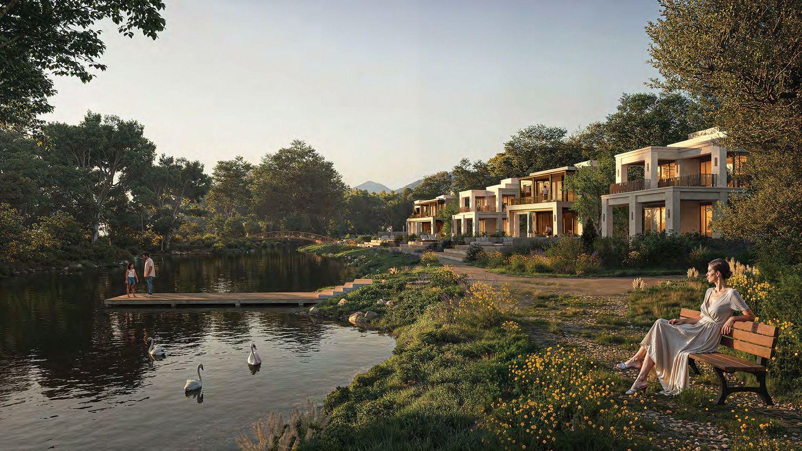 Modern villa architecture at Tbilisi Waterfront by Eagle Hills highlighting premium design, spacious layouts, and upscale residential living.